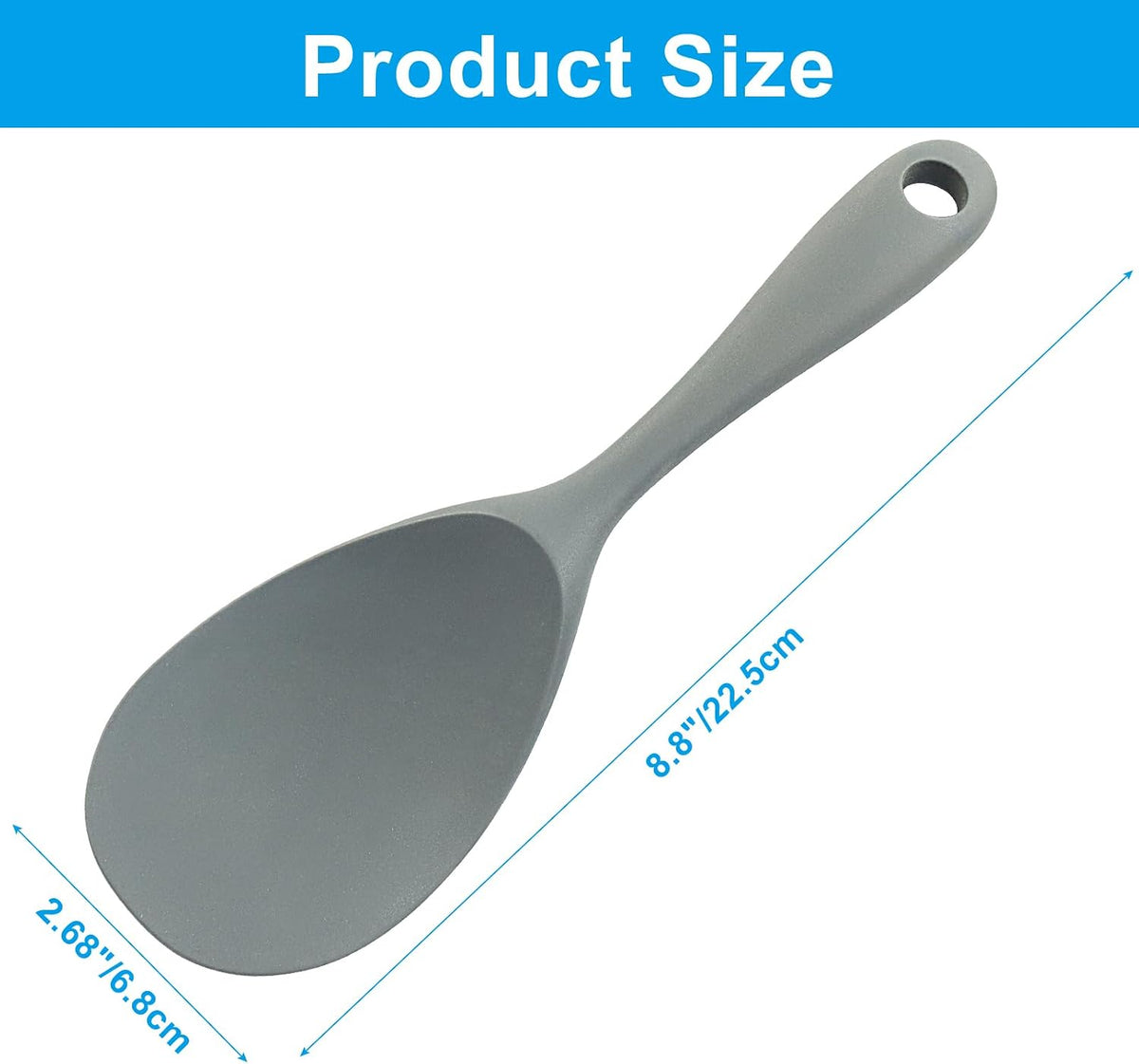 Silicone Rice Spoon Rice Paddle, White, 2 Pcs