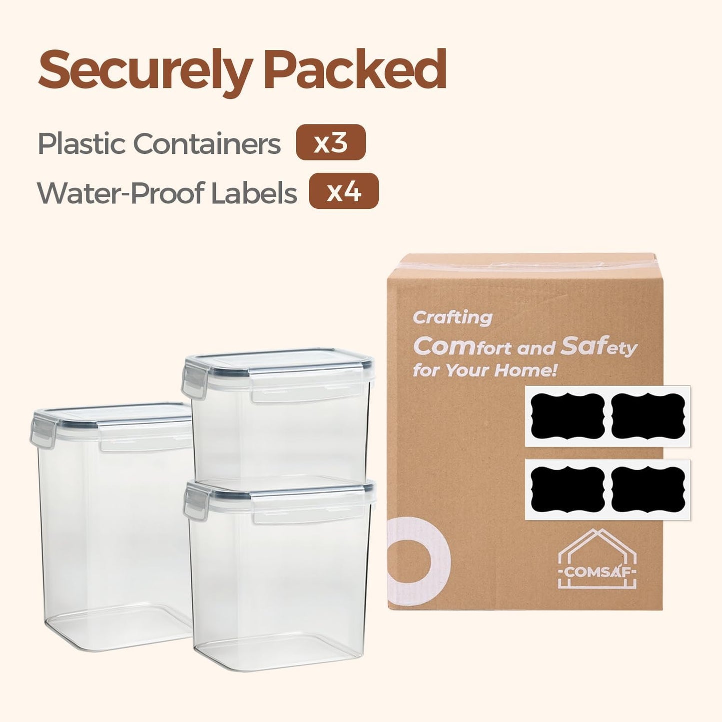 ComSaf Rice Container Set of 2(9.5L/10Qt), Large Airtight Food Storage Containers with Lid and Rice Washer, Plastic Canisters Sets for The Kitchen, Pantry Organizers for Flour, Cereal and Cooking