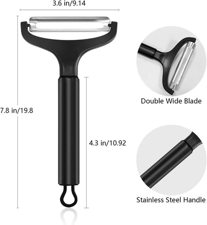 LHS Cabbage Peeler for Kitchen, Wide Mouth Vegetable Peeler, Stainless Steel Fruit Shredder Slicer with Non-Slip Handle and Sharp Blade