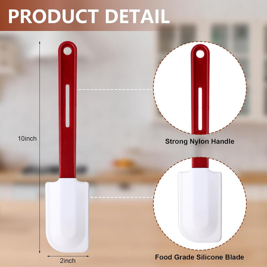 Norme 8 Pcs High Temp Silicone Spatulas Heat Resistant Rubber Spatula Commercial Silicone Scraper with Handle for Kitchen Cook Baking Mixing Utensil, Dishwasher Safe (10 Inch,14 Inch)