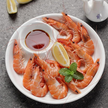 9-Inch White Ceramic in-Dish Serving Plate with Sauce Compartment for Dumplings Snacks and Appetizers - Elegant Dining Solution