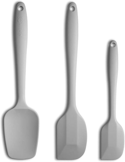 Silicone Spatula 3-piece Set, Ergonomic Handle High Heat-Resistant Spatulas, Non-stick Rubber Spatulas with Stainless Steel Core, Black