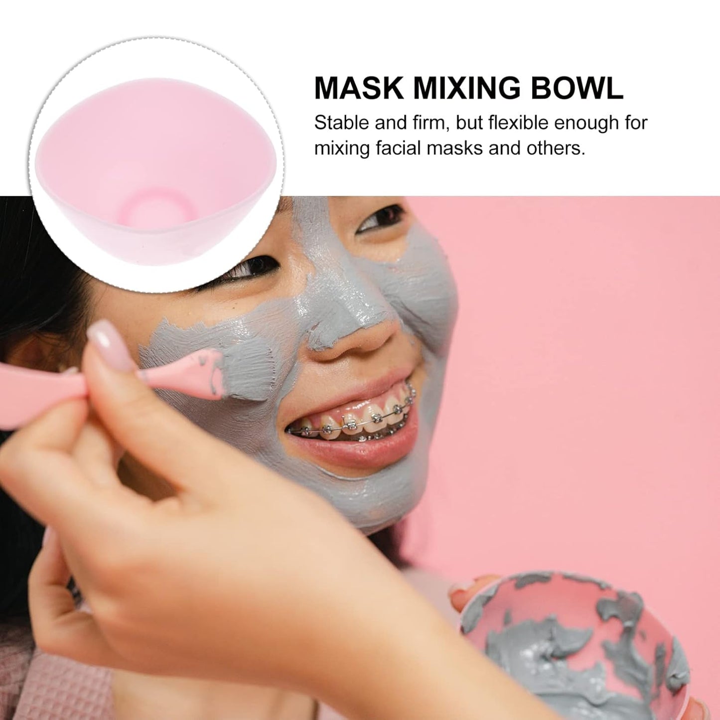 Silicone Mixing Bowl Set 8X5CM Odorless Anti-Drop Prep Bowl for Home Use for Facial Masks and Measuring Ingredients