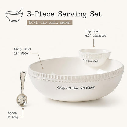Mud Pie Beaded Stacked Chip And Dip Bowl