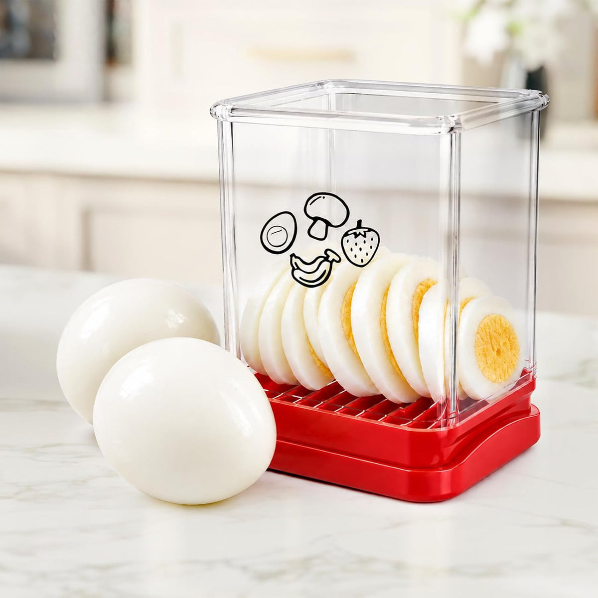 Creative Strawberry Slicer, Stainless Steel Speed Cutter with Push Plate