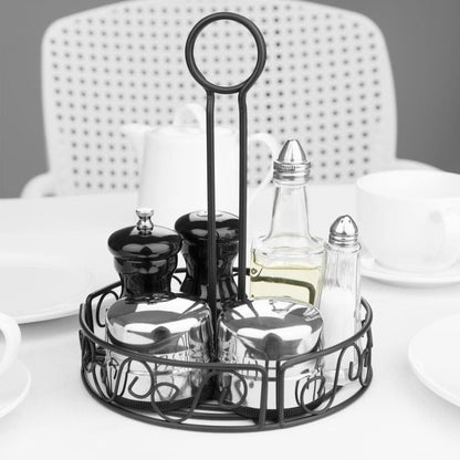 Olympia Wire Condiment Holder Black 235X195mm Caddy Rack for Better Experience