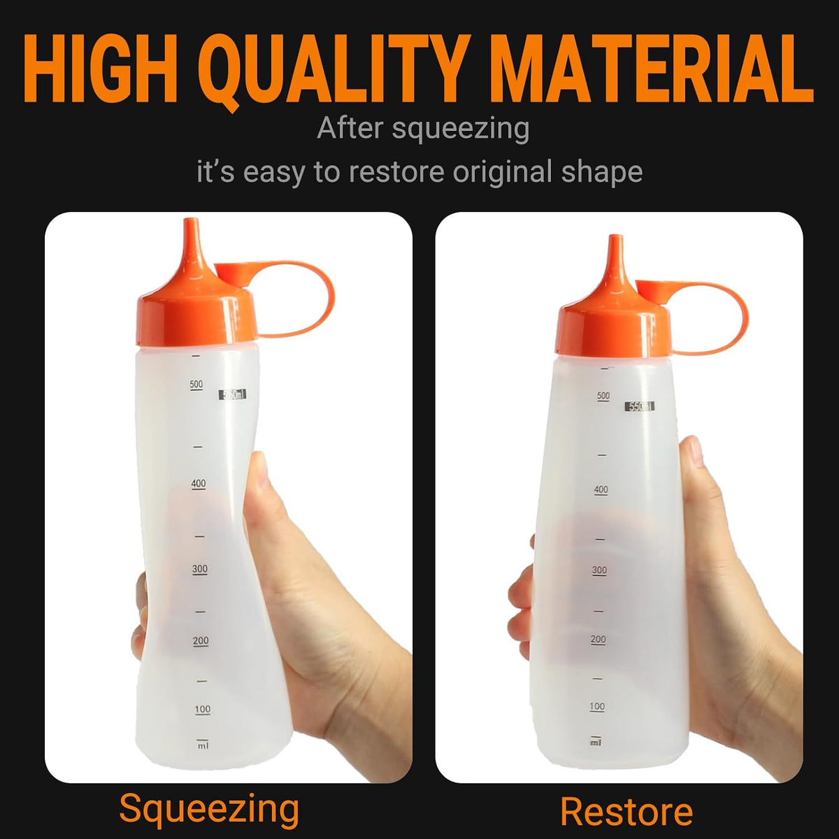 32 oz / 1000 ml Plastic Squeeze Bottles 3-Hole