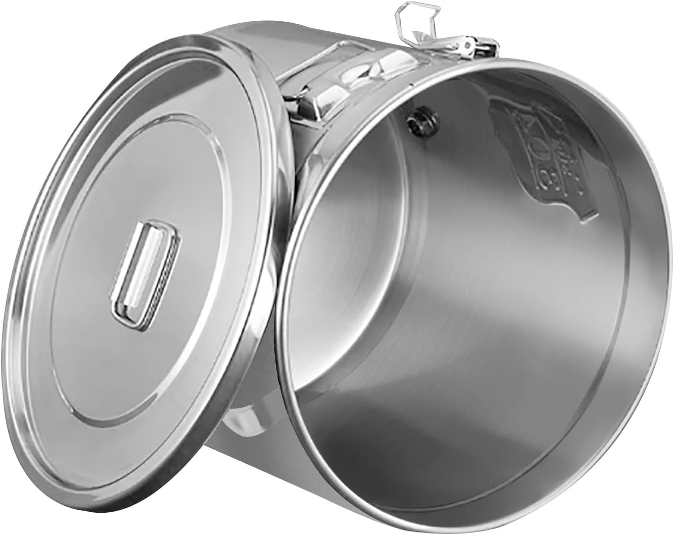DYNAMI 12.7Gal 304 Stainless Steel Rice Storage Container,Extra Large Food Grade Canister,40-90Lbs Sealed Rice Bucket with Airtight Lid and Locking Buckle,for Rice, Flour, Grain (48L)