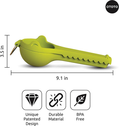 OTOTO Lemongator Lemon Juicer Hand - Easy to Hold Lemon Squeezer Manual for Lemon, Lime, Oranges - BPA Free, Dishwasher Safe Citrus Juicer Hand Press Manual - Fun Kitchen Gadgets & Tools