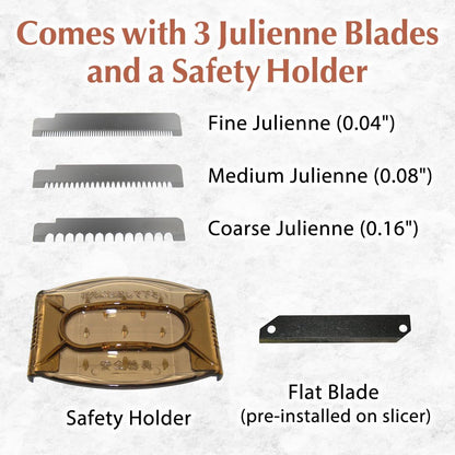 TIKUSAN SAMURAI Slicer Japanese Mandoline Vegetable Slicer Made in Japan Adjustable Slice Thickness Stainless Steel Blade (Wide)