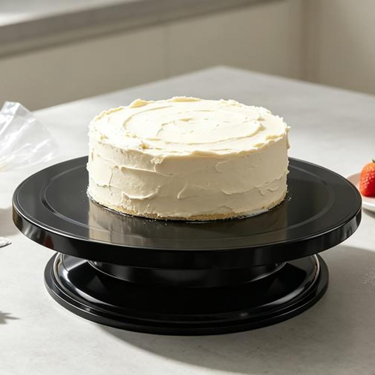 Cake Decorating Turntable 11 Inch Cake Turntable Anti-slip Rotating Cake Stand for Decorating(1pcs Pink)