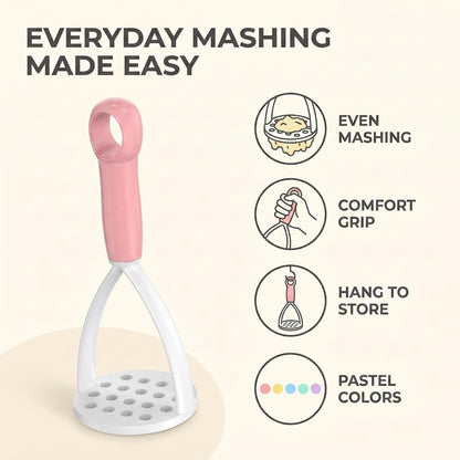 1Pc Random Color Manual Silicone Potato Masher, Cooking Utensils Masher, Mini Potato Masher for Non-Stick Cookware, Potato Mashers