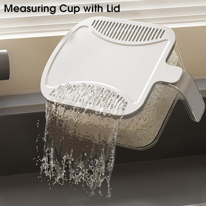 Rice Dispenser 22 Lbs,Sealed Rice Storage Container with Measuring Cup Moisture Proof,Large Cereal Dispenser Dry Food Storage Container Bins for Grains,Flour,Corn,Pet Food