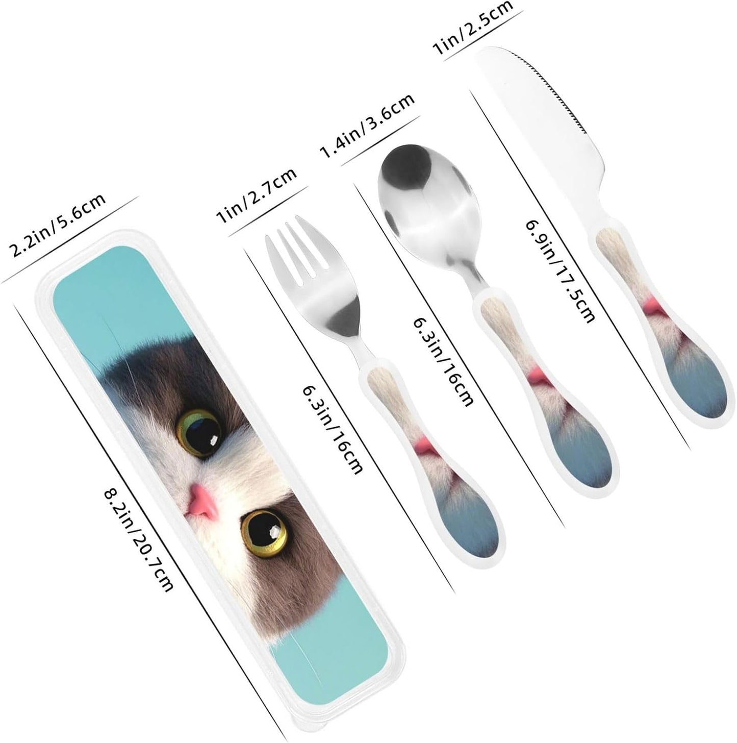 3-Piece Kids Silverware Set With Storage Case, Stainless Steel Reusable Children Safe Knife Spoon Fork Set Classic Cocktail Children Flatware Set For Kids Lunch Box
