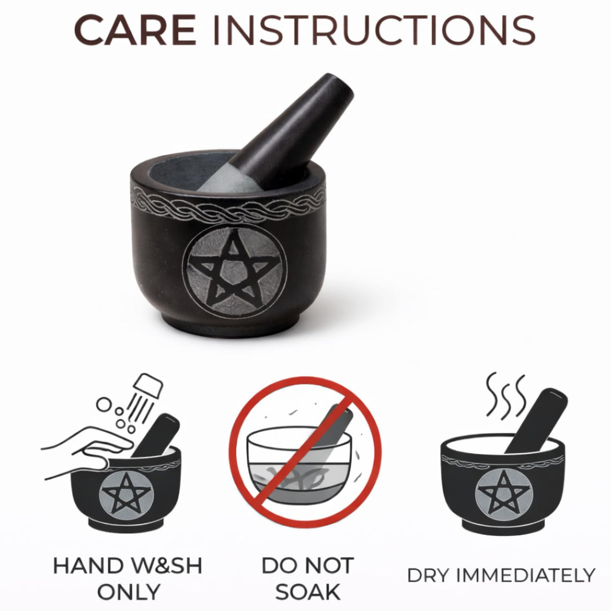 Mortar and Pestle Set, Black
