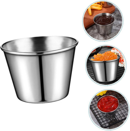 OUNONA 20pcs Stainless Steel Dipping Bowls Sauce Cups for Ketchup Condiments Appetizers for Restaurants and Home Use Versatile Kitchen Storage