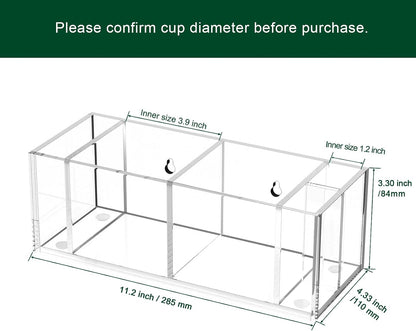 Double Cup Holder with Marker Slot, Party Cup Dispenser Acrylic Cup Organizer Mark Your Cup and Drink Up Caddy Modern Bar Counter Decor, Clear