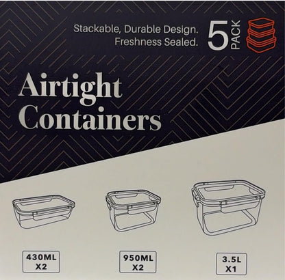 10-Piece Airtight Food Storage Containers with Locking Lids, Reusable Meal Prep Containers, Leak-Proof, BPA-Free, Stackable, Durable Design, Freshness Sealed