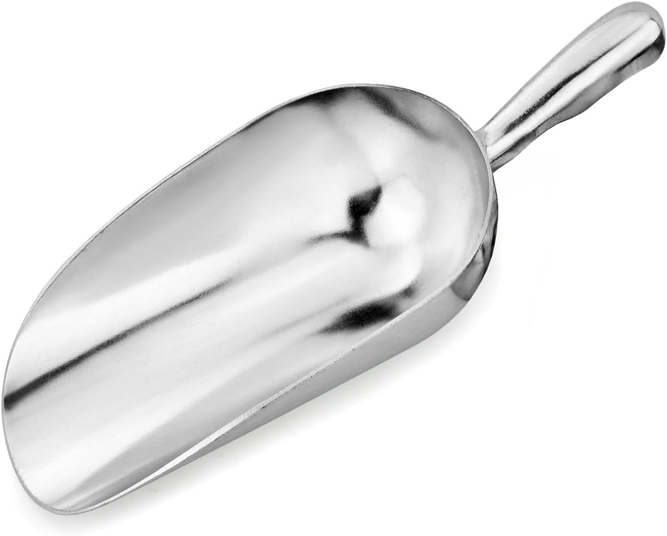 New Star Foodservice 34509 One-Piece Cast Aluminum Round Bottom Bar Ice Flour Utility Scoop, 5-Ounce, Silver (Hand Wash Only)