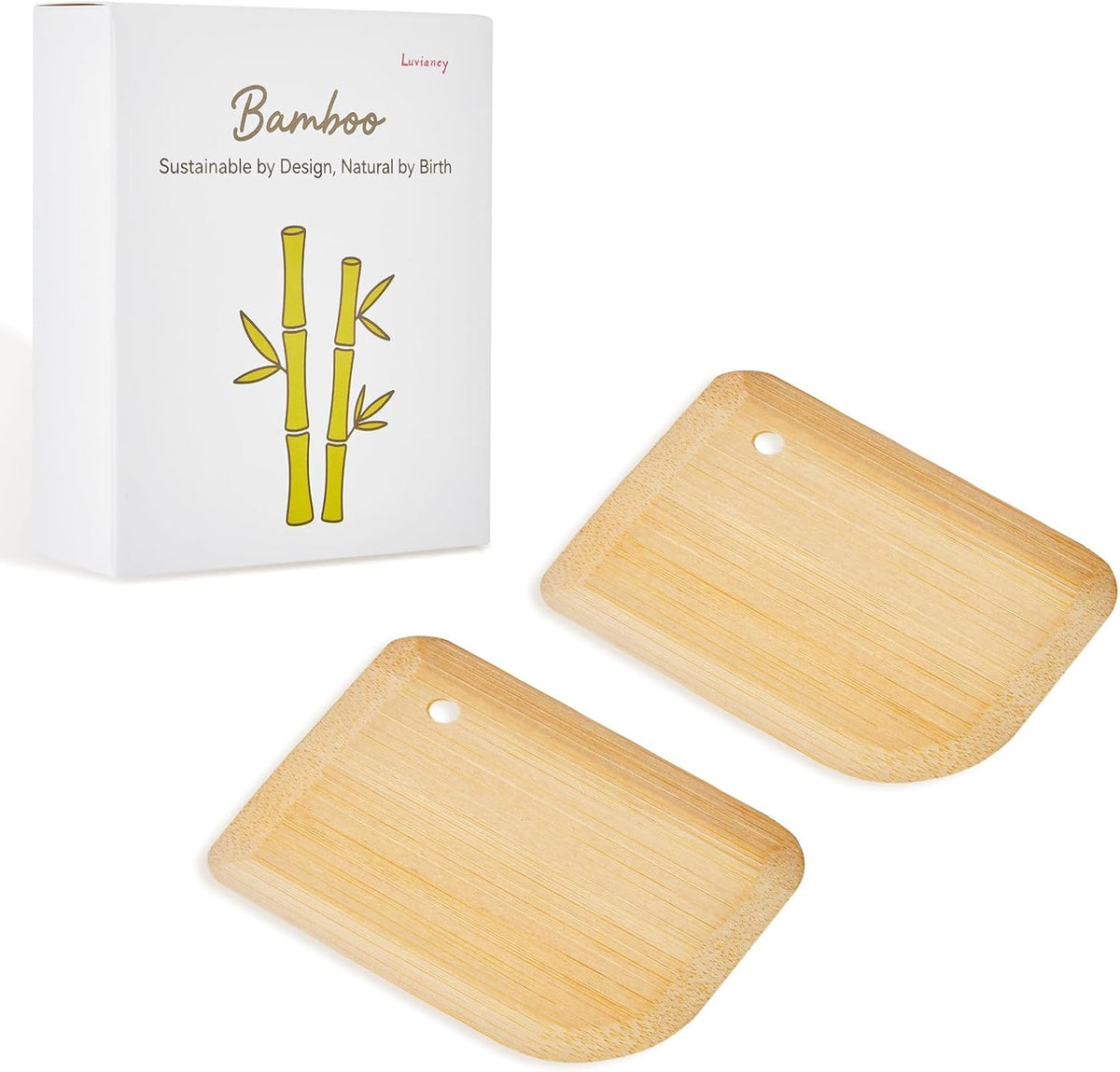 Bamboo Pan Scraper, Pot Scraper, Food Scraper, Kitchen Scraper Tools for Cast Iron Skillets, Cookware, Dishes, Pans and Pots