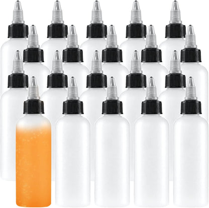Uyuxxu 8 oz Plastic Condiment Squeeze Bottles,Multipurpose Squirt Bottles,Clear Sauce Bottle with Lids for Dressing,Ketchup,Grilling,Syrup,BBQ Sauce