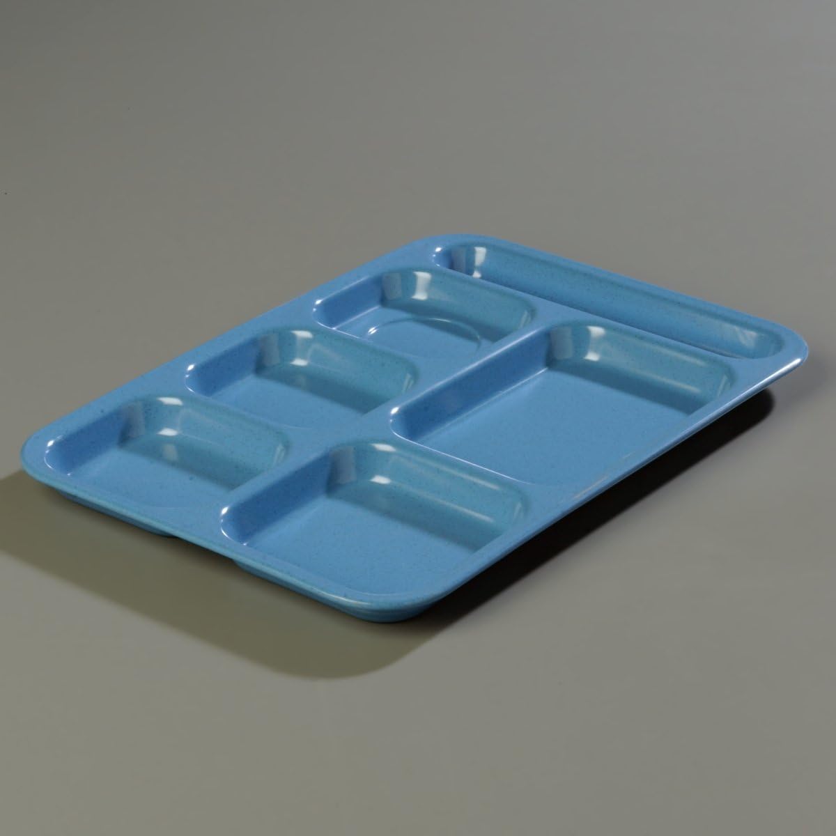 Carlisle FoodService Products P614R09 Right-Hand 6-Compartment Polypropylene Tray, 10" x 14", Green
