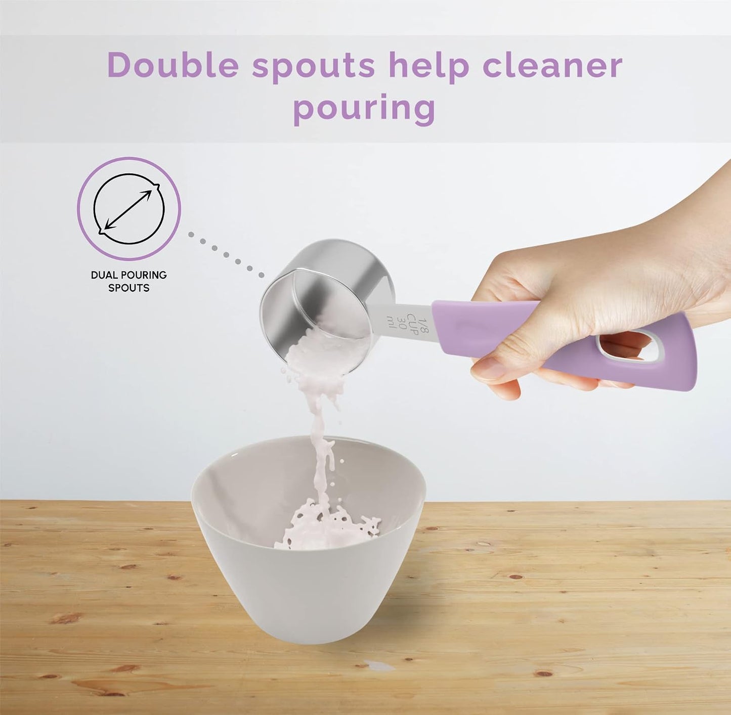 CuttleLab Measuring Cups and Measuring Spoons Set of 14 - Stainless Steel Measuring Cups and Spoons Set, Includes 1/8 Teaspoon Measuring Spoon, 1/8 Cup Measuring Cup, Leveler Dry (14, Country Chic)