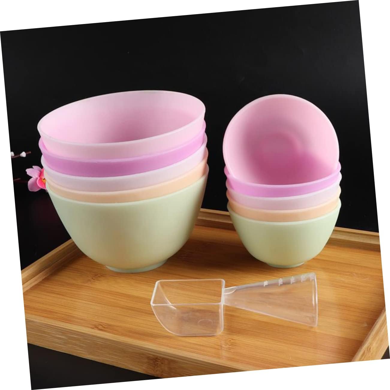 Didiseaon Odorless Anti-drop Silicone Mixing Bowl for Facial Masks Cooking Flexible Microwave Dishwasher Safe for Ingredients Sauces Medium Green