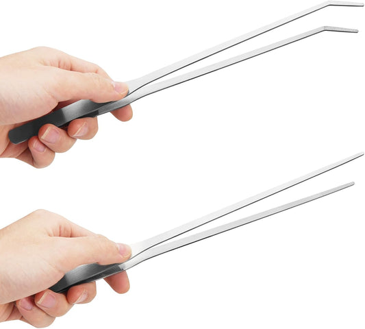 Fri4Free 2PCS 10.6" Stainless Steel Aquarium & Reptile Feeding Tweezers