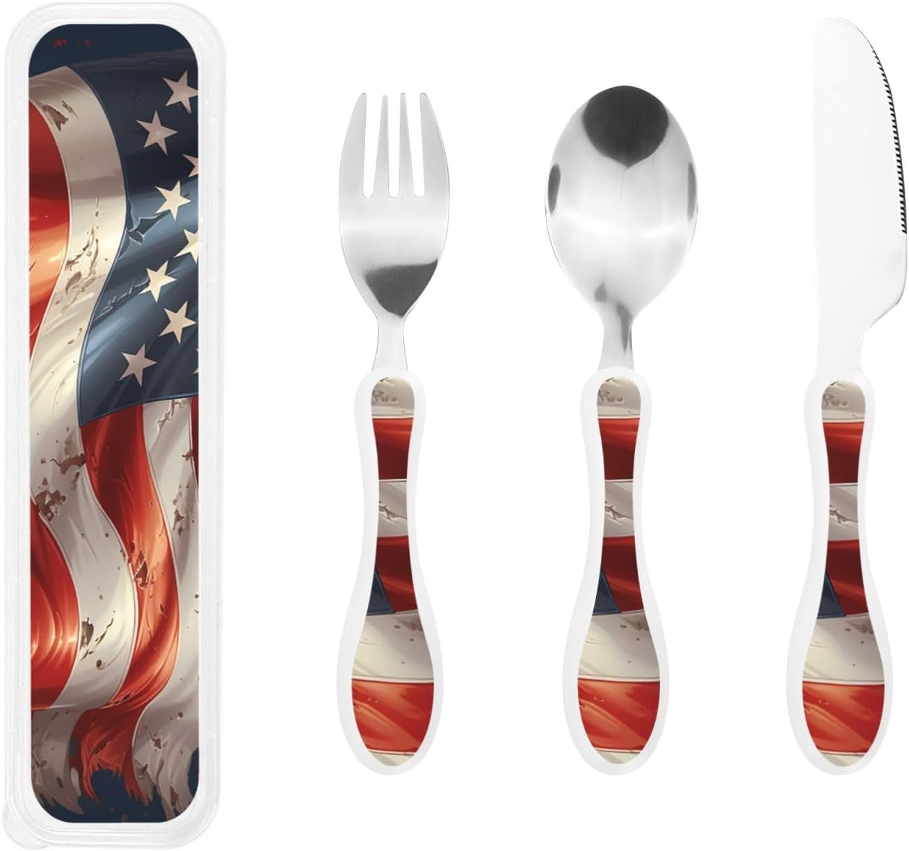 3-Piece Kids Silverware Set With Storage Case, Stainless Steel Reusable Children Safe Knife Spoon Fork Set Samurai Children Flatware Set For Kids Lunch Box
