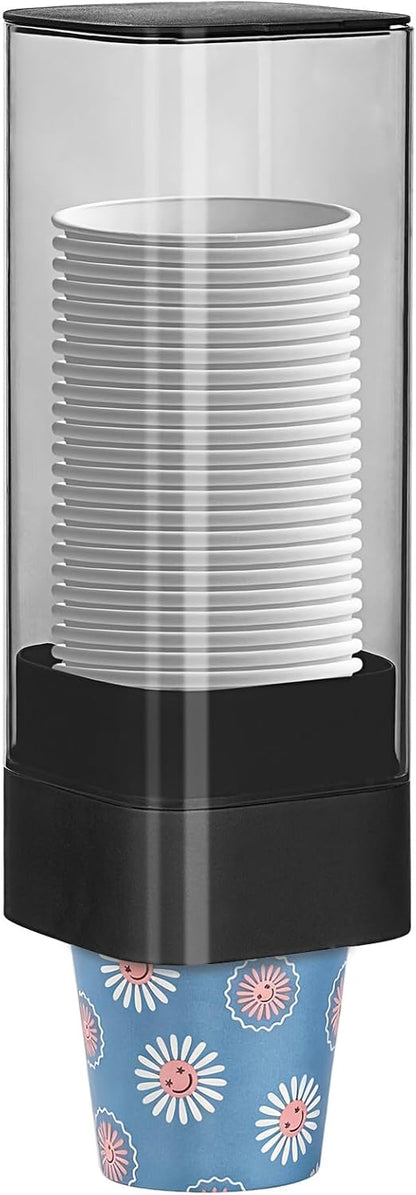 MYITYARD Cup Dispenser, Pull Type Wall Mount Cup Holder for Water Cooler Fit 3oz-5oz Disposable Paper and Plastic Cups, Bathroom Mouthwash Cup Dispenser for Home, Office, Gym, Hospital (White)