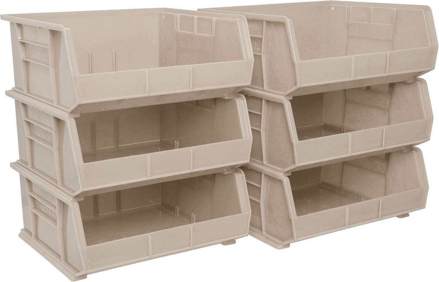 Akro-Mils 30235 AkroBins Plastic Storage Bins, Space-Saving Stackable Bins for Garage, Pantry, Craft Organization, 11" x 11" x 5", Clear, 6-Pack