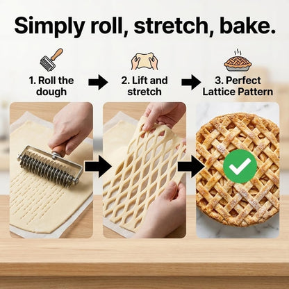 Lattice Pastry Cutter, Stainless Steel Roller for Pie Crust & Pastry Dough