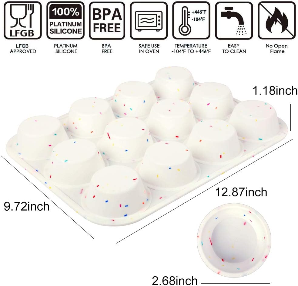 SHEbaking Silicone Egg Bite Molds Air Fryer Muffin Pan for Baking Non-Stick Silicone Egg Molds 7 Cups Air Fryer Cupcake Mold for Mini Muffins, Tart, Mini Cupcake BPA Free