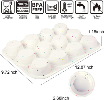 SHEbaking Silicone Egg Bite Molds Air Fryer Muffin Pan for Baking Non-Stick Silicone Egg Molds 7 Cups Air Fryer Cupcake Mold for Mini Muffins, Tart, Mini Cupcake BPA Free
