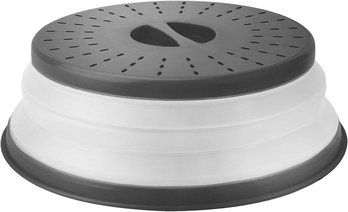 Tovolo Collapsible Microwave Splatter Cover, Charcoal Gray, Medium 10.5"