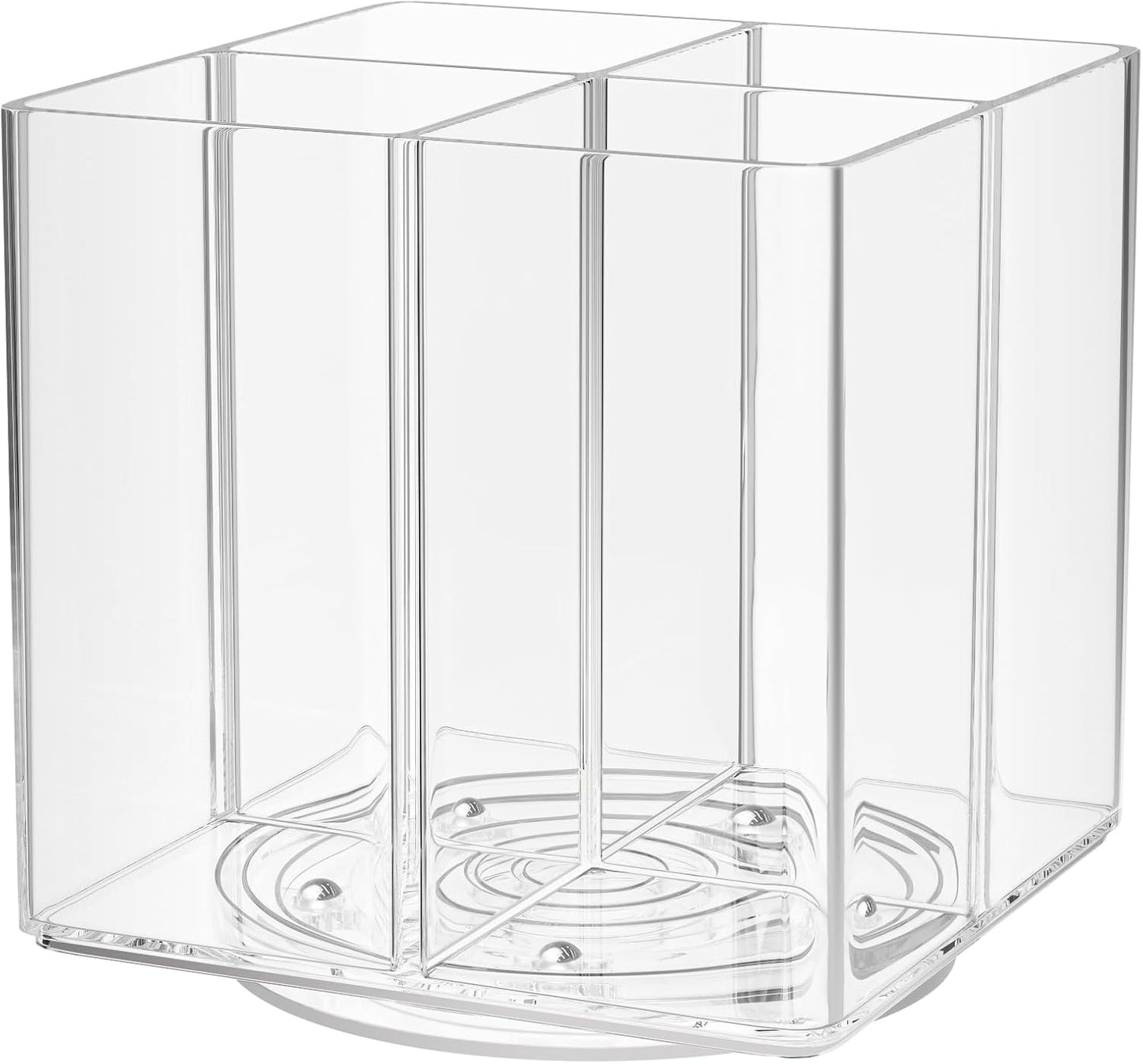 2 Pack Lazy Susan Organizer, 9 inch Rotating Storage Organizer with 4 Removable Bins, Lazy Susan Turntable Organizer for Fridge, Kitchen, Vanity, Cabinet