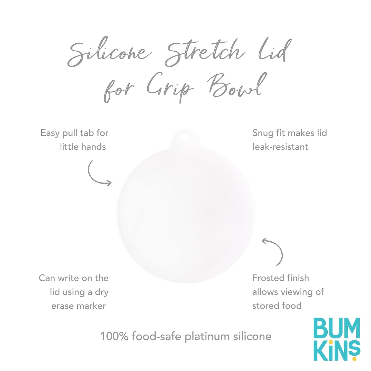 Bumkins Baby Bowl, Silicone Suction, for Babies, Toddlers and Kids, Baby Led Weaning, Feeding Essentials, Platinum Silicone, Non Skid Sticky Bottom, Supplies for Children Ages 6 Months Up, Gray