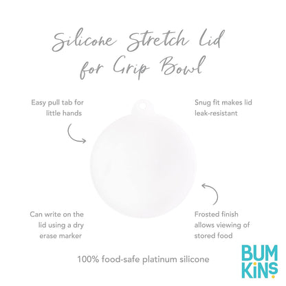 Bumkins Baby Bowl, Silicone Suction, for Babies, Toddlers and Kids, Baby Led Weaning, Feeding Essentials, Platinum Silicone, Non Skid Sticky Bottom, Supplies for Children Ages 6 Months Up, Gray