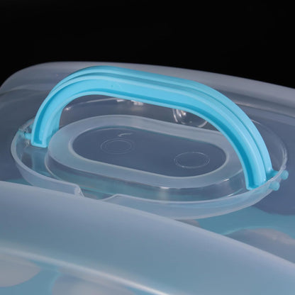 2in1 Cupcake Carrier and Cake Keeper with Lid, Rectangle Pie Carrier,Large Portable Storage Container for Storing 12 Cupcakes or 1 Large Cake (Blue)