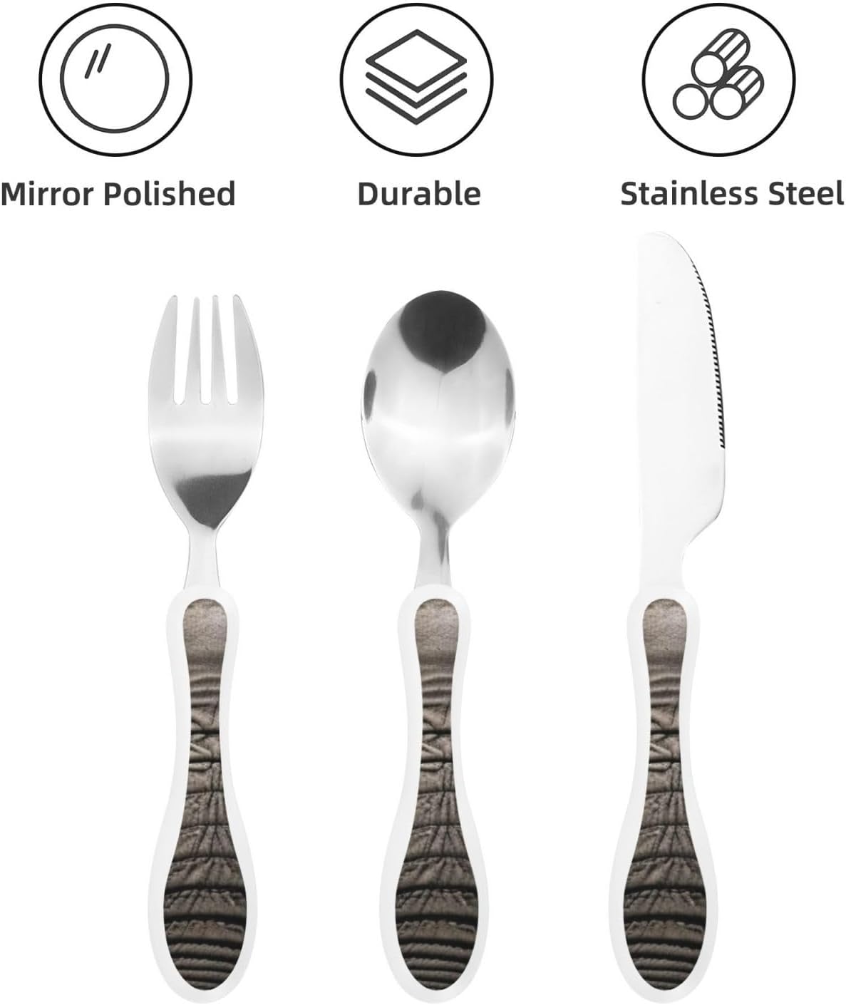 3-Piece Kids Silverware Set With Storage Case, Stainless Steel Reusable Children Safe Knife Spoon Fork Set Fashion Striped Children Flatware Set For Kids Lunch Box