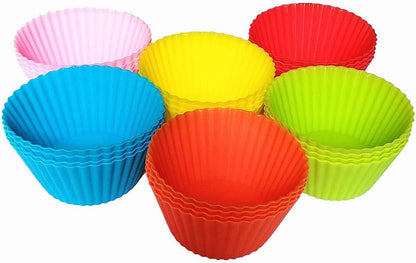 Xindejia 24 Pack - Silicone Baking Muffin Cup Cupcake Liners Molds Set