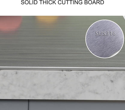 Worktop Cutting Board, Heavy Extra Large Stainless Steel Cutting Mats Chopping Baking Pastry Boards, Large Cutting Board Suitable for Meat, Fruits, Vegetables, Bread, And Bakin(40*50cm/15.7*19.7in)