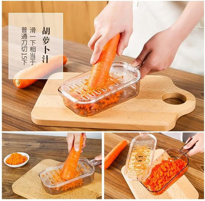 JapanBargain, Japanese Plastic Zester Grater – Multi-Purpose Coarse/Fine Condiment Grater with Container for Ginger and Wasabi, Made in Japan