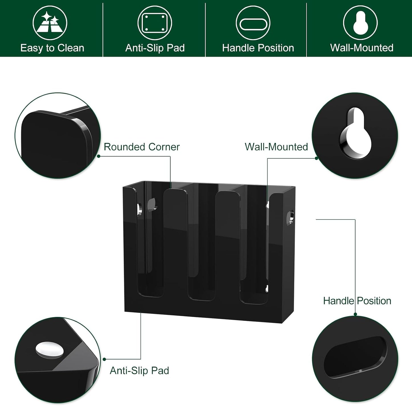 Disposable Coffee Cup Dispenser with Handles, Countertop or Wall Mount Hot/Cold Drink Cup and Lid Holder - Bathroom/Kitchen/Office Acrylic Cup Lid Storage Organizer (1 Compartment, Clear)