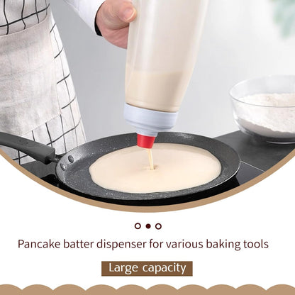 Pancake Batter Dispenser Bottle with Blender Balls, 33 Oz