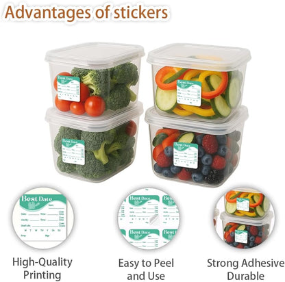 320 Pcs Date Label Stickers, Fresh Color Scheme Sticker Removable Food Labels Self-Adhesive Practical Stickers for Bottle Refrigerator Container