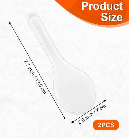 Plastic Rice Paddle, 2PCS Rice Spatula White Plastic