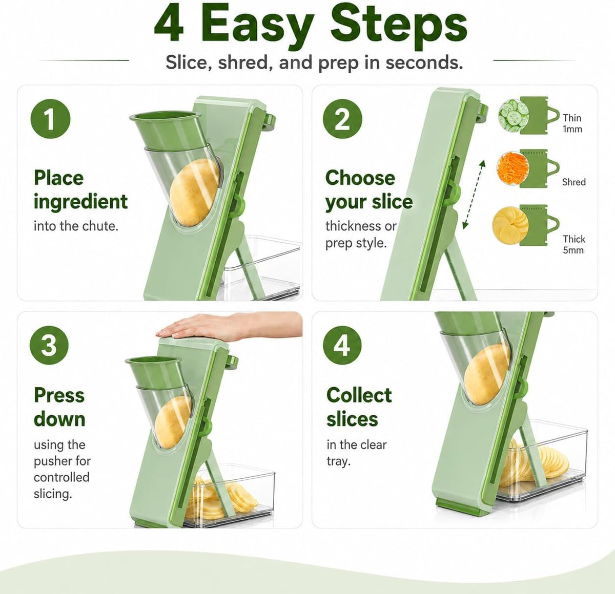 Mandoline Slicer for Kitch,Bigger Size,Adjustable Vegetable Slicer