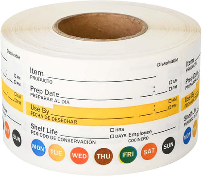 L LIKED Dissolvable Food Labels 2”x 3" No Residue Food Storage Labels for Kitchen，Washable Mason Jar Labels, Bottle Labels Easy to Write -500 Labels(Matte White…
